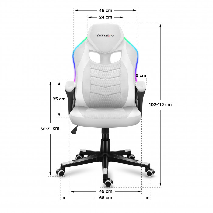 Dimensiones de la silla Huzaro Force 2.5 Carbon RGB