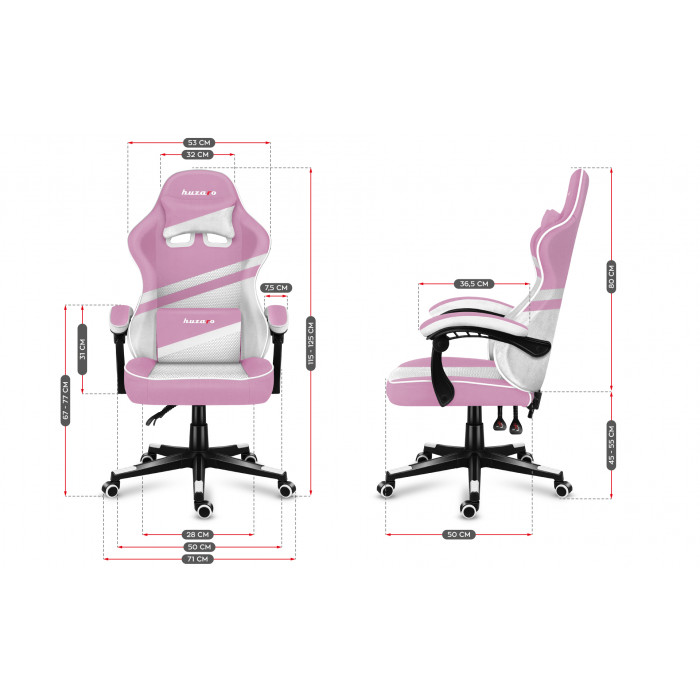 Dimensiones de la silla Huzaro Force 4.4 Rosa Mesh