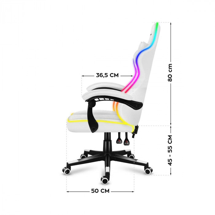 Dimensiones de la silla Huzaro Force 4.4 RGB Blanco