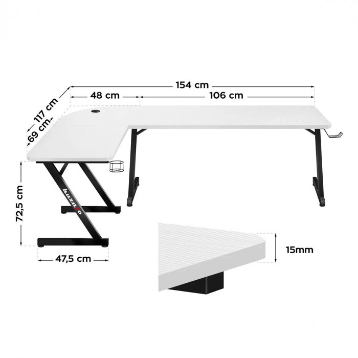 Dimensiones Huzaro Hero 7.0 Blanco