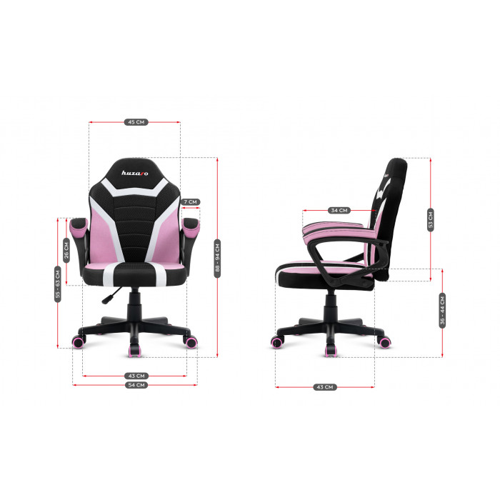 Dimensiones de la silla Ranger 1.0 Rosa Mesh