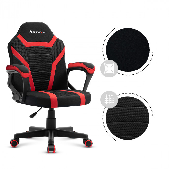 Perfil derecho de la silla infantil Huzaro Ranger 1.0 Rojo Mesh con telas