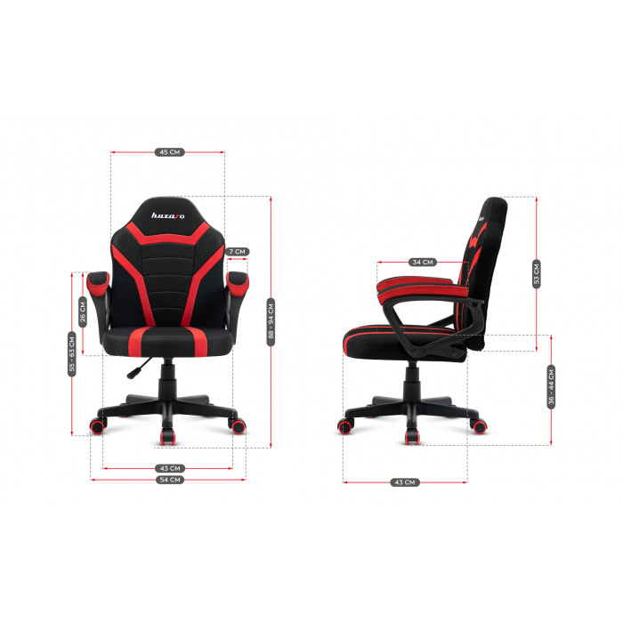 Dimensiones de la silla Ranger 1.0 Rojo Mesh