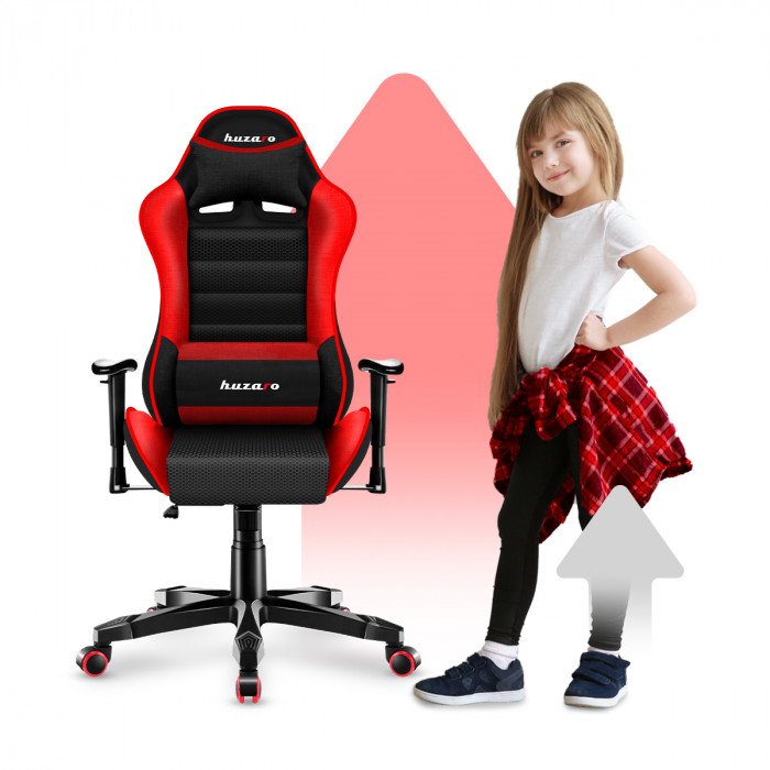 Frontal de la silla gaming Huzaro Ranger 6.0 Rojo con una chica