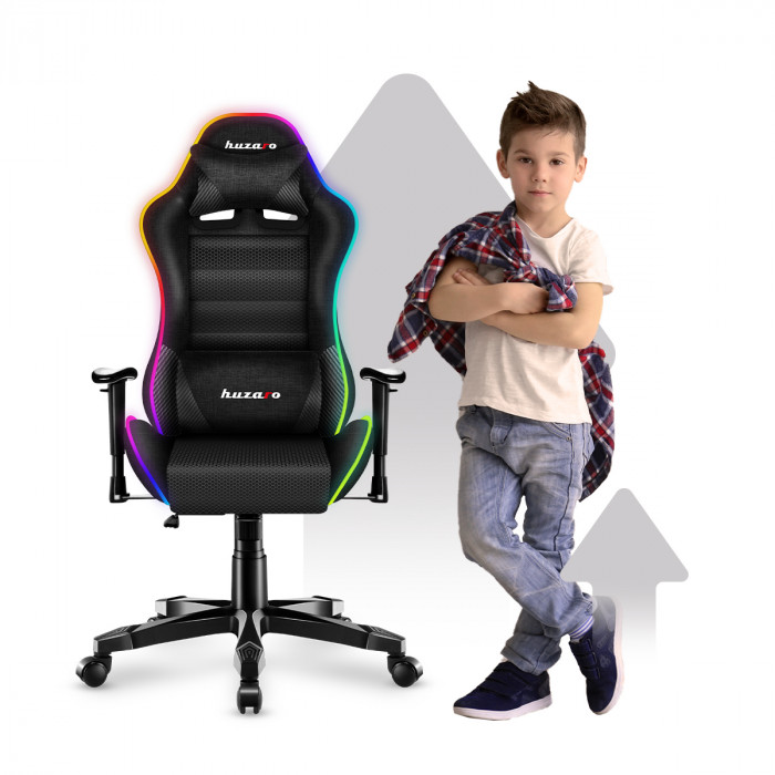 La parte frontal de la silla gaming Huzaro Ranger 6.0 RGB con niño