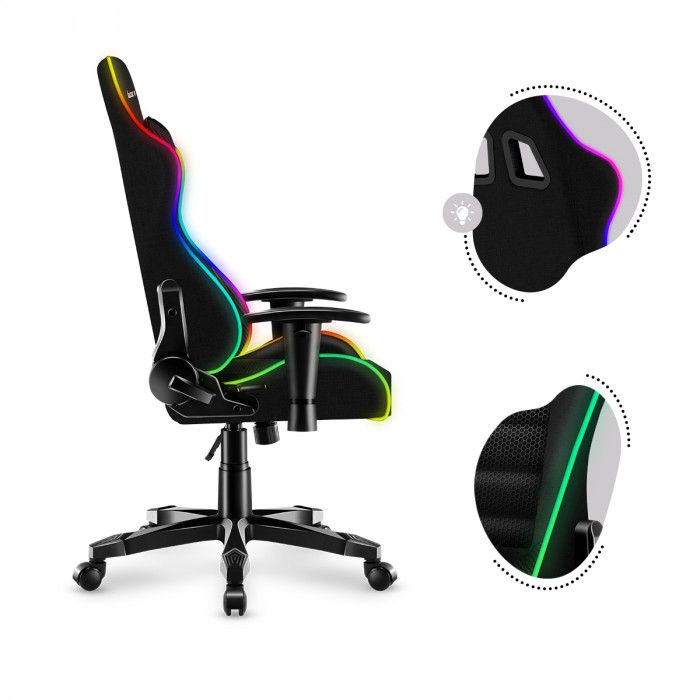 La parte frontal de la silla gaming Huzaro Ranger 6.0 RGB con niño