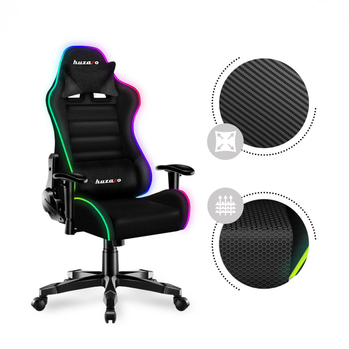 Lado derecho de la silla Huzaro Ranger 6.0 RGB con telas