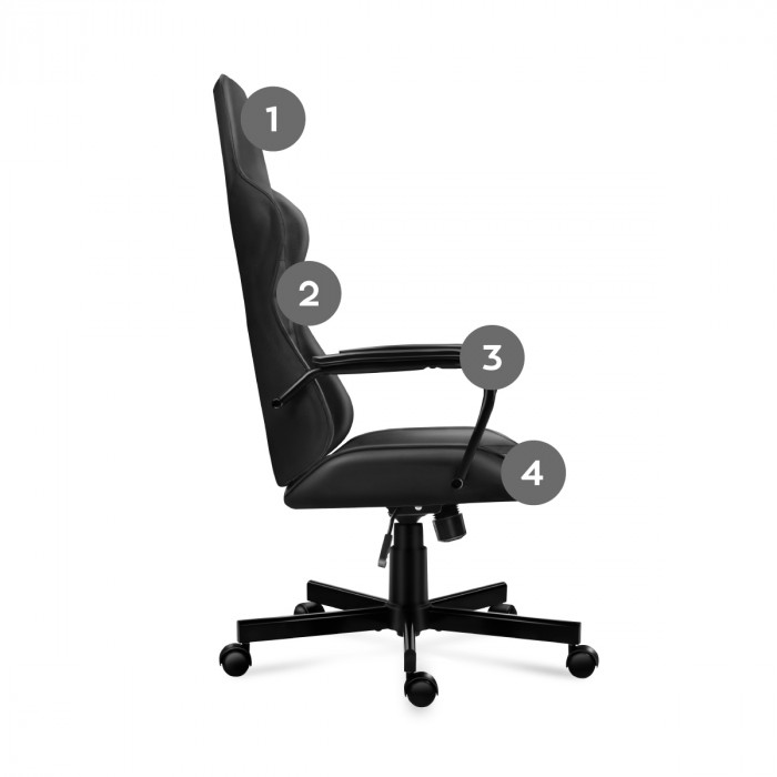 El lado derecho de la silla Boss 4.2 y su ergonomía