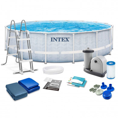 Piscina desmontable redonda tubular Metal Frame elevada 488 x 122 cm 12in1 Intex 26746