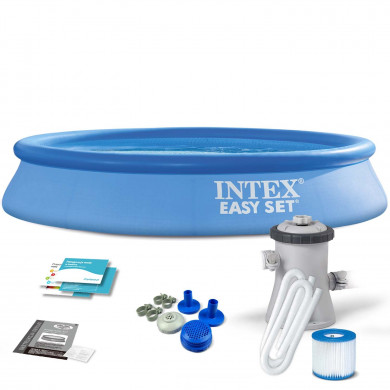 Piscina redonda Hinchable elevada con bomba 305 x 61 cm 9en1 INTEX 28118