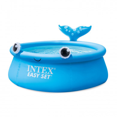 Ballena 183 x 51 cm niños Piscina Hinchable Redonda Sobre Suelo Jardín INTEX 26102