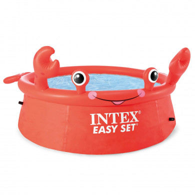 Cangrejo 183 x 51 cm niños Piscina Hinchable Redonda Sobre Suelo Jardín INTEX 26100