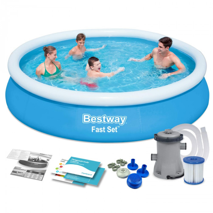 Piscina de jardín ampliable 366 x 76 cm set 9en1 Bestway 57274.