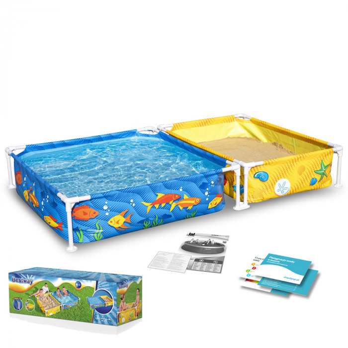 Piscina Desmontable de jardín para niños con arenero 213 x 112 x 30,5 cm Bestway 561CF.