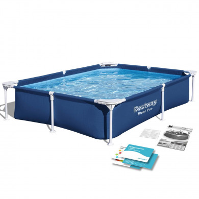 Piscina desmontable rectangular tubular Metal Frame elevada 221 x 150 x 43 cm Bestway 56401N