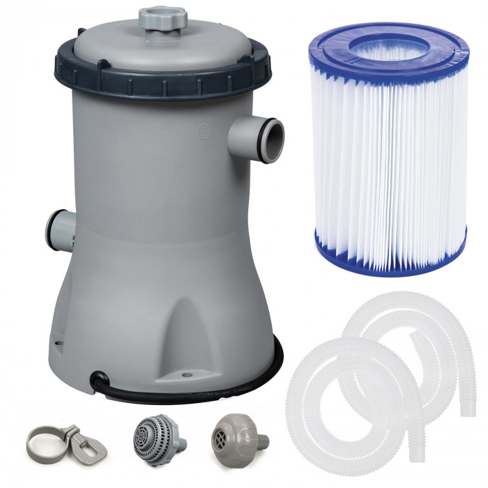 Bomba filtro piscina + transformador 12V 2006L/h Bestway 58383GS.