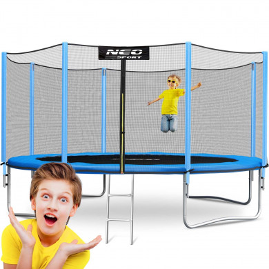 Trampolín de jardín 13ft/404cm con red de exterior y escalera