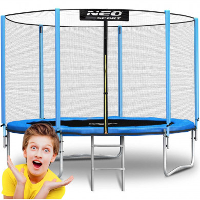 Trampolín de jardín 8ft/252cm red exterior y escalera
