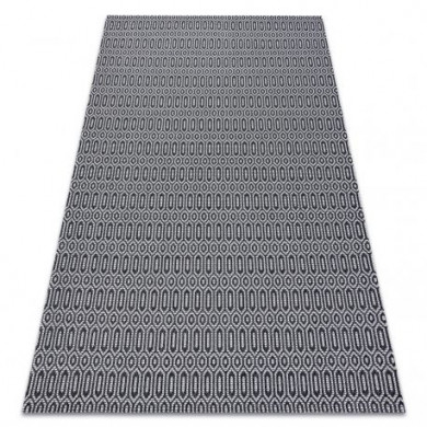 Alfombra CASA ECO sisal BOHO Ojetes 22075 negro / gris, alfombra reciclada