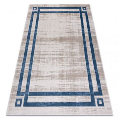 Alfombra NOBLE moderna 1539 68 Marco vintage - Structural dos niveles de vellón crema / azul