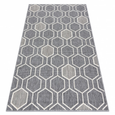 Alfombra SPRING 20404332 Sisal hexagonal, bucle - gris