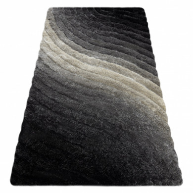 Alfombra moderno FLIM 006-B1 shaggy, Olas - Structural gris