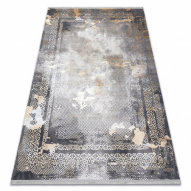 Alfombra LUCE 77 moderna Marco vintage - Structural gris / mostaza