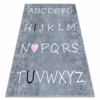 Alfombra lavable JUNIOR 52106.801 Alfabeto para niños antideslizante - gris