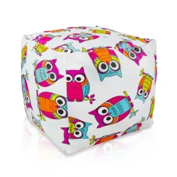 Puff Cuadrado Cubo - Tejido Estampado Premium