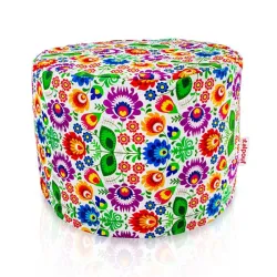 Puff Redondo Cilindro - Tejido Estampado Premium