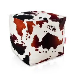 Puff Cuadrado Cubo - Tejido Estampado Premium