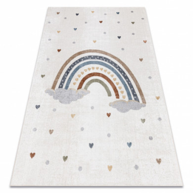 Alfombra BONO 724 ARCO IRIS, CORAZÓN crema / gris claro