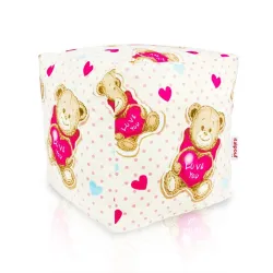 Puff Cuadrado Cubo - Tejido Estampado Premium