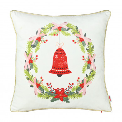 Almohada decorativa Guirnalda de Navidad con Campana.