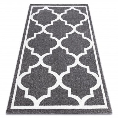 Alfombra SKETCH - F730 Enrejado Trébol marroquí gris/blanco