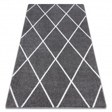 Alfombra SKETCH - F728 gris/crema trellis - Rombos