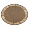 Alfombra de cuerda sisal FLOORLUX círculo 20195 color café/color maíz