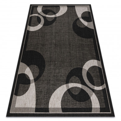 Alfombra de cuerda sisal FLOORLUX 20078 negro/plateado