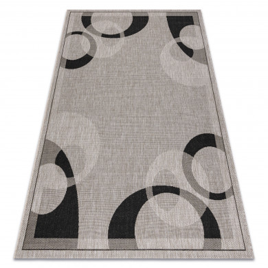 Alfombra de cuerda sisal FLOORLUX 20078 plateado /negro