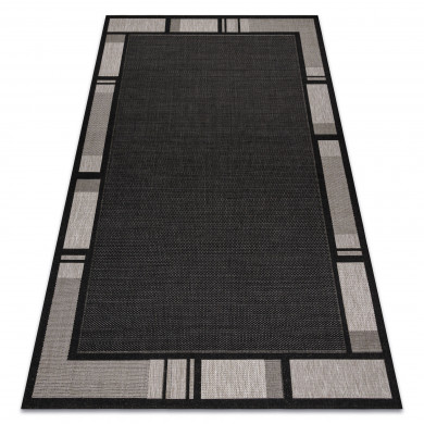 Alfombra de cuerda sisal FLOORLUX 20195 negro/plateado