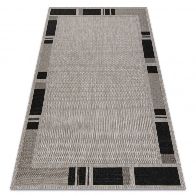 Alfombra de cuerda sisal FLOORLUX 20195 plateado /negro