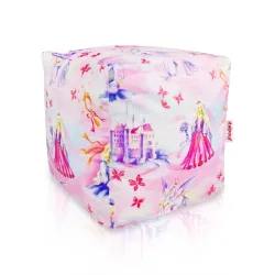 Puff Cuadrado Cubo - Tejido Estampado Premium