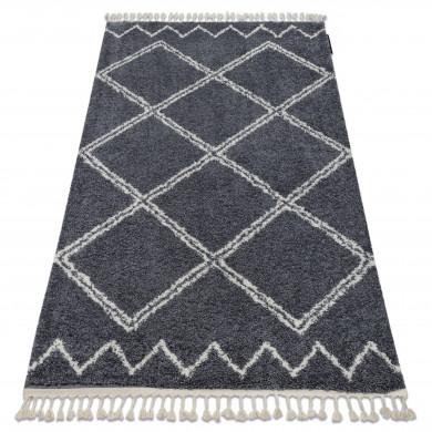 Alfombra BERBER ASILA B5970 gris/blanco Franjas Bereber Marroquí Shaggy