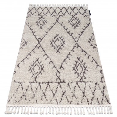 Alfombra BERBER FEZ G0535 crema/marrón Franjas Bereber Marroquí Shaggy