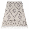 Alfombra BERBER FEZ G0535 crema/marrón Franjas Bereber Marroquí Shaggy