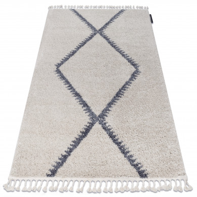 Alfombra BERBER MEKNES B5910 crema/gris Franjas Bereber Marroquí Shaggy