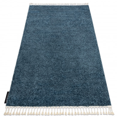 Alfombra BERBER 9000 azul Franjas Bereber Marroquí Shaggy