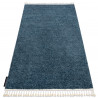 Alfombra BERBER 9000 azul Franjas Bereber Marroquí Shaggy