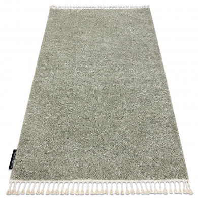 Alfombra BERBER 9000 verde Franjas Bereber Marroquí Shaggy