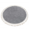 Alfombra BERBER 9000 circulo gris Franjas Bereber Marroquí Shaggy